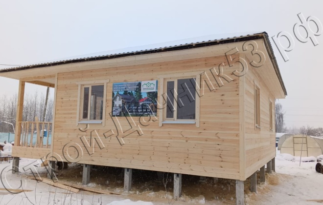 2 Каркасно-щитовой дом Д-22, 8х8м, 64 М², Новгородская область, Новгородский район, ПГТ Пролетарий. (8)